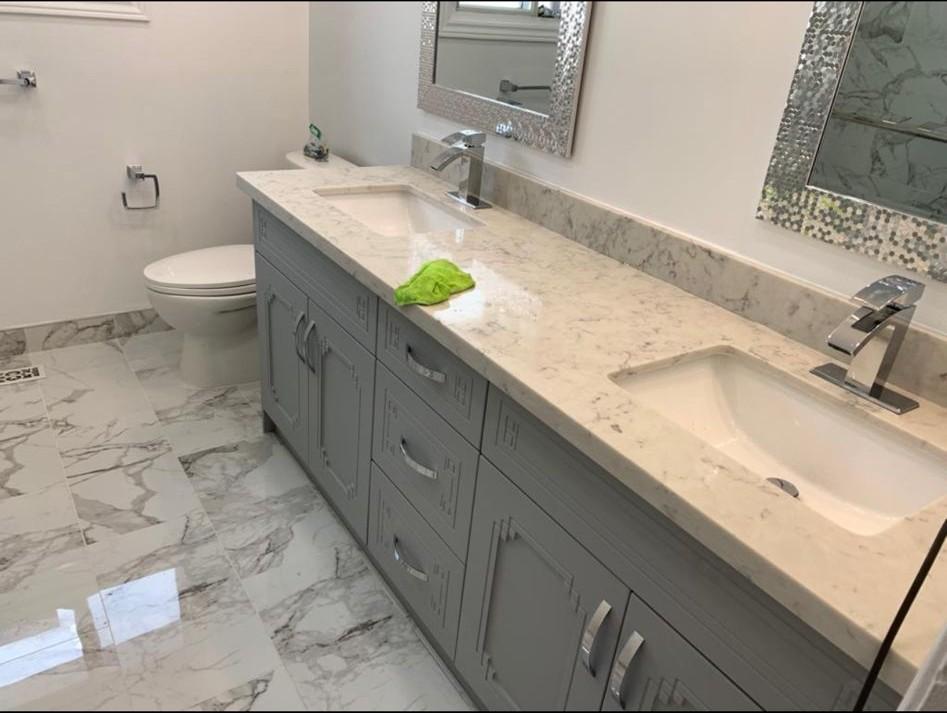 Professional tile flooring installation in Toronto kitchen