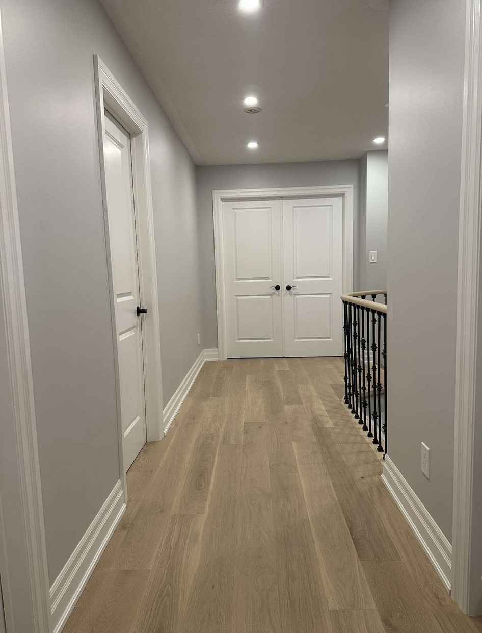 Engineered hardwood flooring installation in Toronto living room